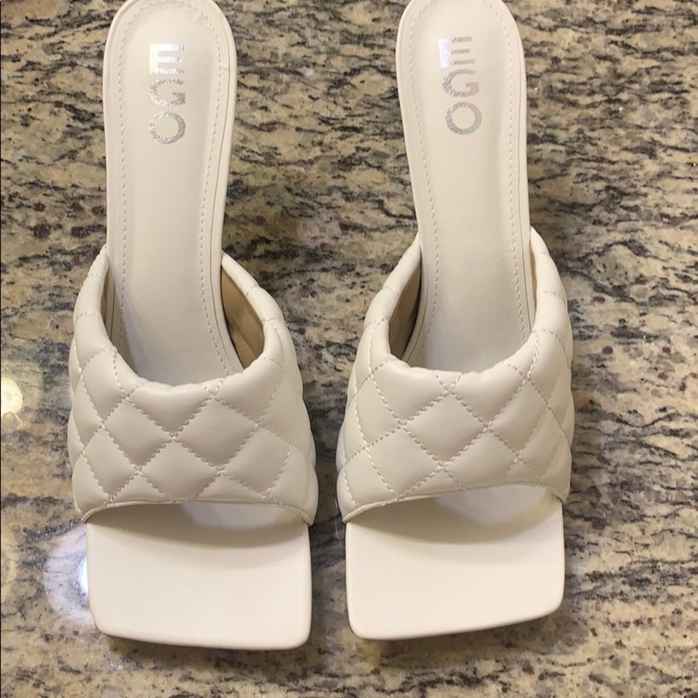 Ego brand new white heel mules